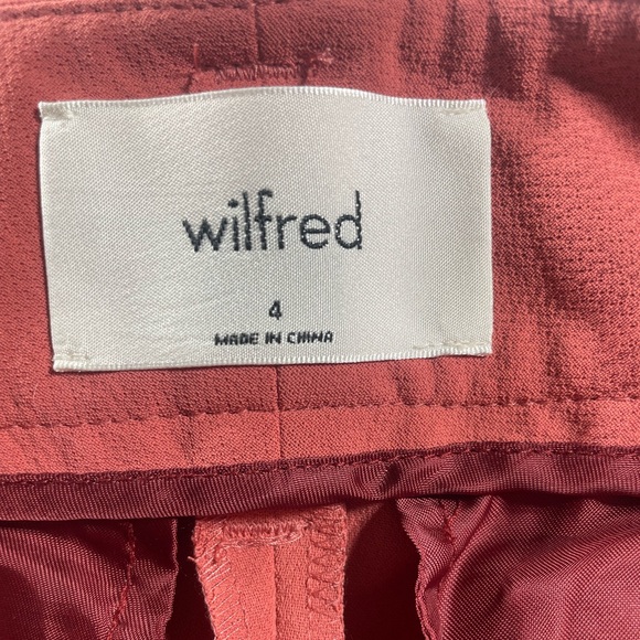 Wilfred Clay Red Straight Leg Pants with Waist Tie - Picture 7 of 9